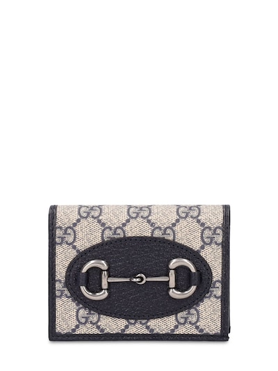 Gucci - 1955 horsebit gg supreme wallet - Beige/Blue | Luisaviaroma