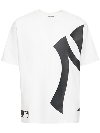 New Era Ny Half Logo Oversize Jersey T Shirt White Luisaviaroma