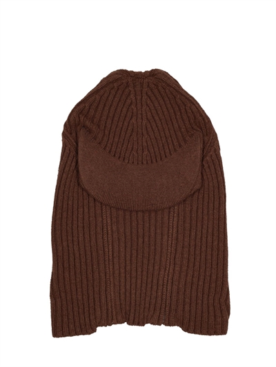Jaded London - Passamontagna in maglia di lana con zip e visiera - Marrone  | Luisaviaroma