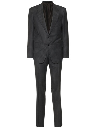 Tom Ford - Chalk stripe wool & silk day suit - Grey | Luisaviaroma
