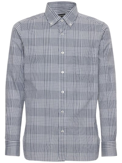 Grand check cotton leisure shirt - Tom Ford - Men | Luisaviaroma