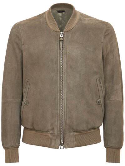 Tom Ford - Short leather casual jacket - Brown | Luisaviaroma