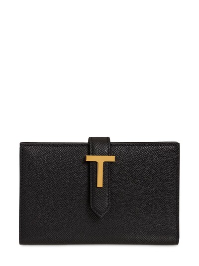 Tom Ford - T strap grained leather wallet - Black | Luisaviaroma