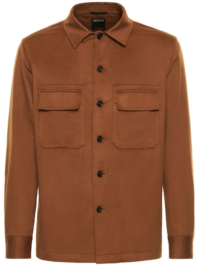 Zegna - Pure cashmere overshirt - Brown | Luisaviaroma