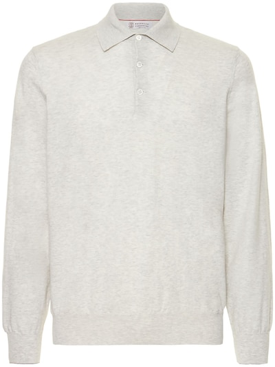 Cotton polo sweater - Brunello Cucinelli - Men | Luisaviaroma