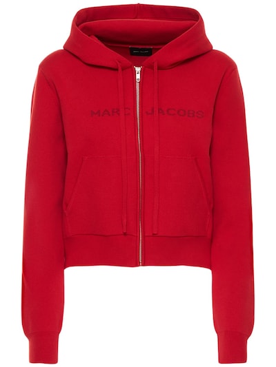 Logo cropped cotton blend zip hoodie - Marc Jacobs - Women