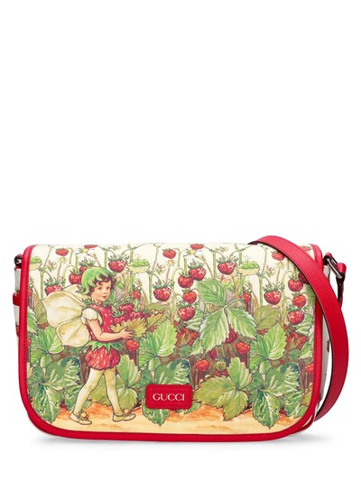 luisaviaroma.com | Gucci Strawberry fairy canvas messenger bag
