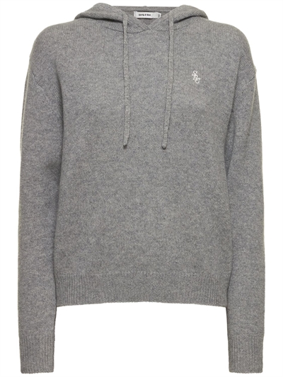 womens grey cashmere hoodie