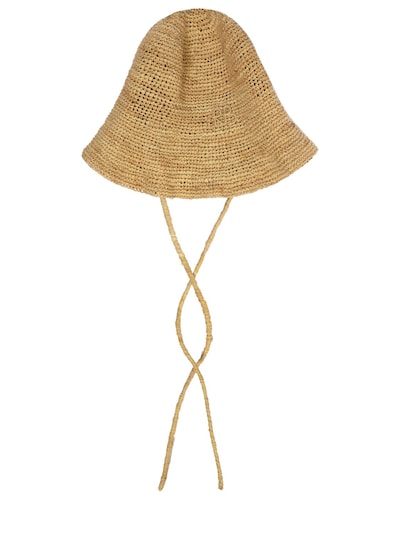 Soft straw & leather bucket hat - Ruslan Baginskiy - Women