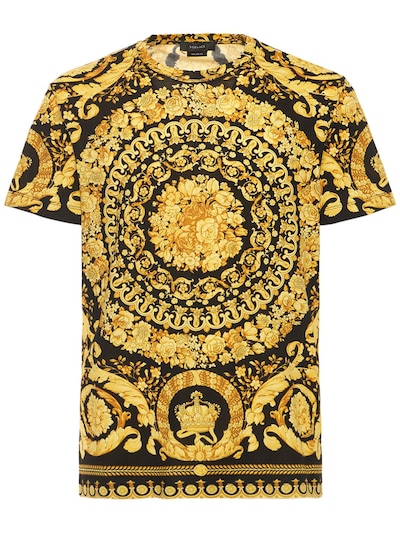 Versace - Barocco print cotton jersey t-shirt - Black/Gold | Luisaviaroma