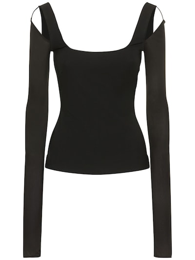 Viscose long sleeve cutout top - Nensi Dojaka - Women | Luisaviaroma