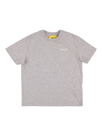 Cotton jersey T-shirt in off white