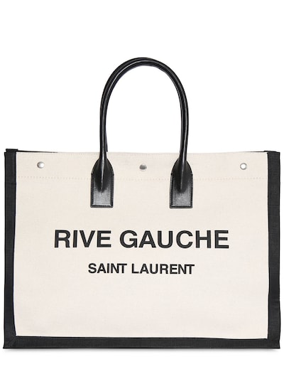 Rive Gauche Fabric Tote Bag in Black - Saint Laurent