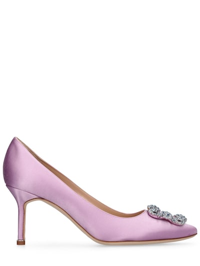 70mm hangisi satin pumps - Manolo Blahnik - Women | Luisaviaroma