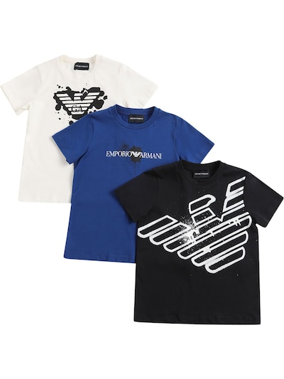 Latterlig Monetære Arabiske Sarabo Set of 3 printed cotton jersey t-shirts - Emporio Armani - Boys |  Luisaviaroma
