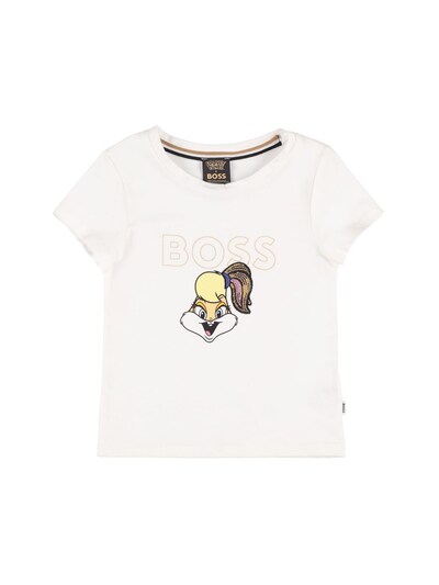 HUGO - Cotton T-shirt with duck print