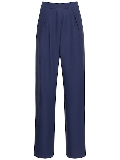 Pleated linen wide pants - Giorgio Armani - Women | Luisaviaroma