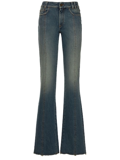 Low rise flared denim jeans w/ crystals - Alessandra Rich - Women ...