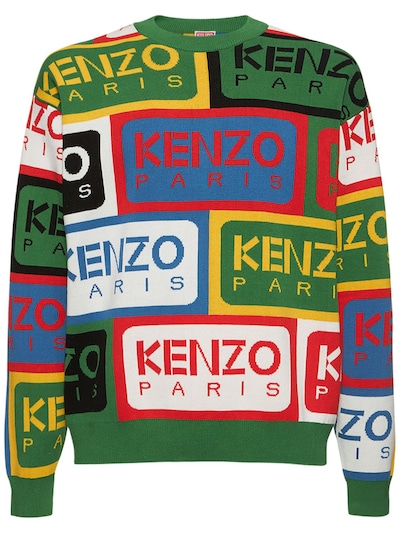 Kenzo label cotton knit sweater Kenzo Paris - Men | Luisaviaroma