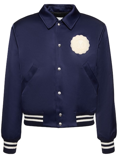 Satin teddy bomber jacket - AMI Paris - Men | Luisaviaroma