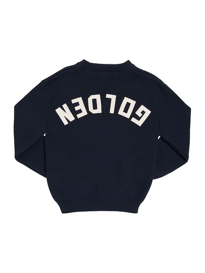 Cotton knit sweater w/ logo - Golden Goose - Boys | Luisaviaroma