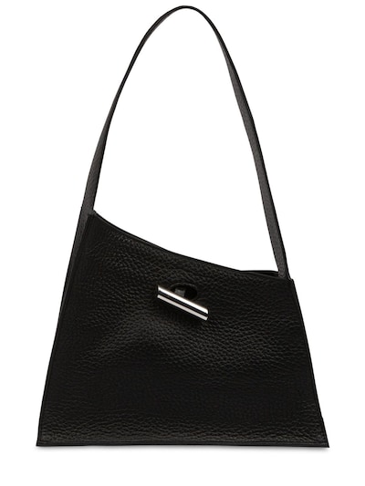 Little Liffner - Slanted grain leather hobo bag - Black | Luisaviaroma