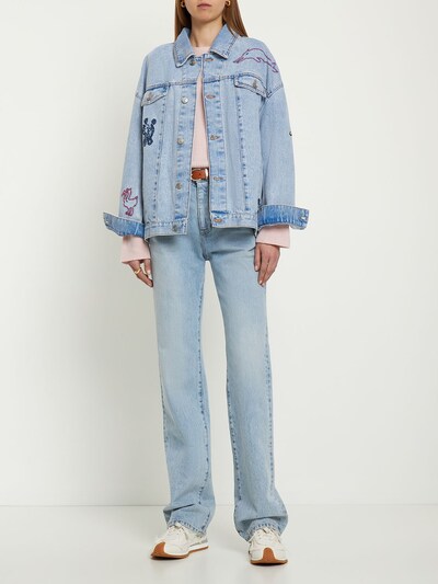 Embroidered oversized denim jacket - Marni - Women | Luisaviaroma