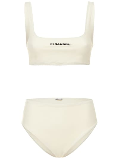 Verbazingwekkend Duplicatie Miles Jersey logo square neckline bikini set - Jil Sander - Women | Luisaviaroma