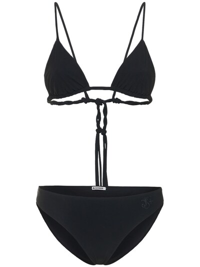 Bekentenis dividend Hiel Jil Sander - Jersey logo twisted triangle bikini set - Black | Luisaviaroma