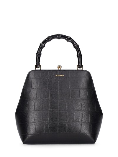 Jil Sander - bamboo-handle Croc-Embossed Leather Tote Bag - Womens - Black