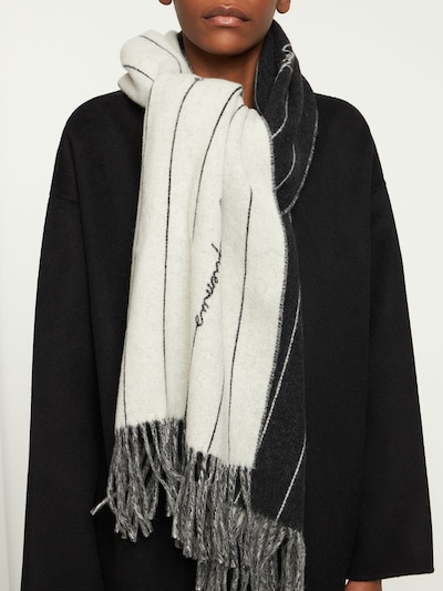 Jacquemus - L'echarpe fio fringed scarf - Black Jacquard | Luisaviaroma