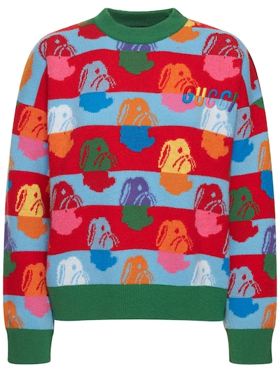 Gucci - Rabbit jacquard wool sweater - Multicolor | Luisaviaroma