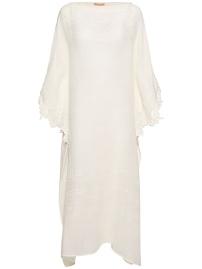 Embroidered long kaftan dress - Ermanno Scervino - Women | Luisaviaroma