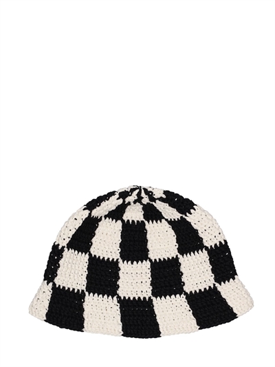 Cotton intarsia hand knit bucket hat - FLÂNEUR - Men | Luisaviaroma