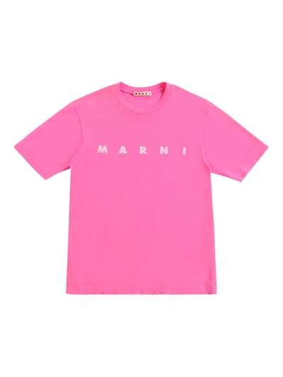 Logo print cotton jersey t-shirt - Marni Junior - Girls | Luisaviaroma