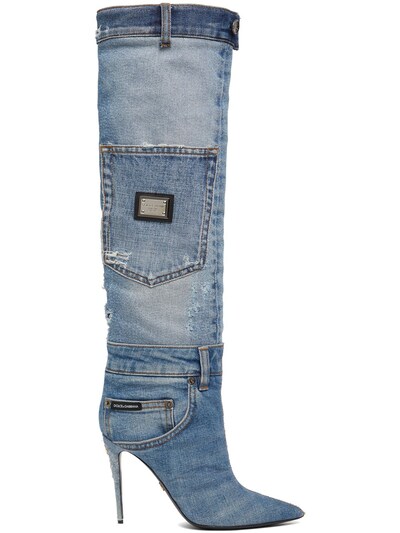 105mm denim over-the-knee boots - Dolce & Gabbana - Women | Luisaviaroma