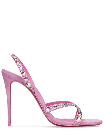 100mm emilie suede crystals sandals - Christian Louboutin - Women ...