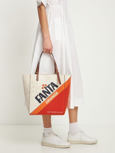 Small fanta felt tote bag - Anya Hindmarch - Women | Luisaviaroma