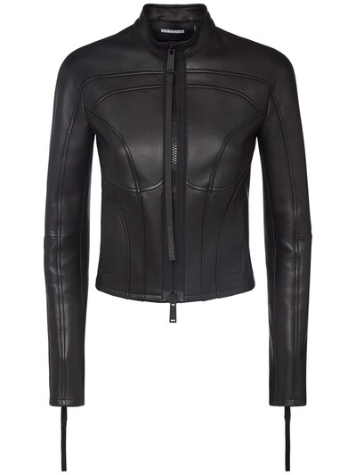 Leather zip-up moto jacket - Dsquared2 - Women | Luisaviaroma