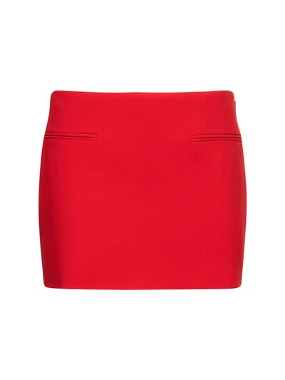 Low waist wool twill mini skirt - Ferragamo - Women | Luisaviaroma