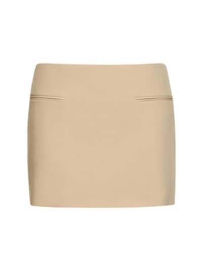 Low waist wool twill mini skirt - Ferragamo - Women | Luisaviaroma