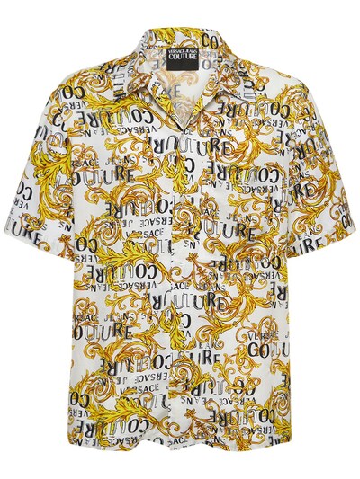 VERSACE JEANS COUTURE, Blue Men's Patterned Shirt