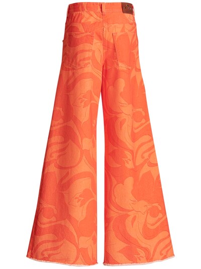 Etro - Flower print high waist wide leg jeans - Orange | Luisaviaroma