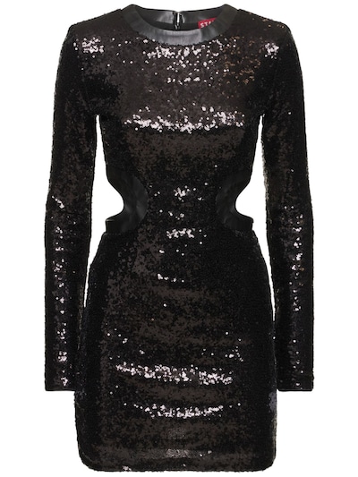 Long sleeve sequined mini dress - Staud - Women | Luisaviaroma