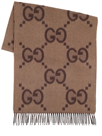 Gg cashmere jacquard scarf - Gucci - Women