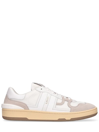 Leather, Suede and Mesh Sneakers in White - Men