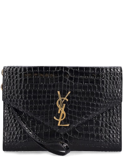 Cassandre embossed leather clutch - Saint Laurent - Women