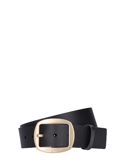 Dolce & Gabbana - 4cm leather belt - Black | Luisaviaroma