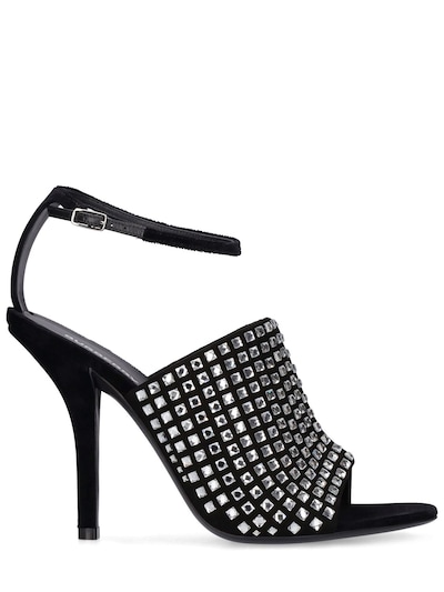 Burberry - 100mm ivy crystal embellished sandals - Black | Luisaviaroma