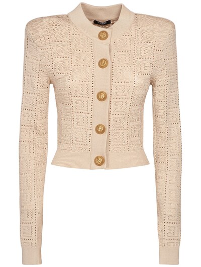 Knit Cardigan with Balmain Monogram